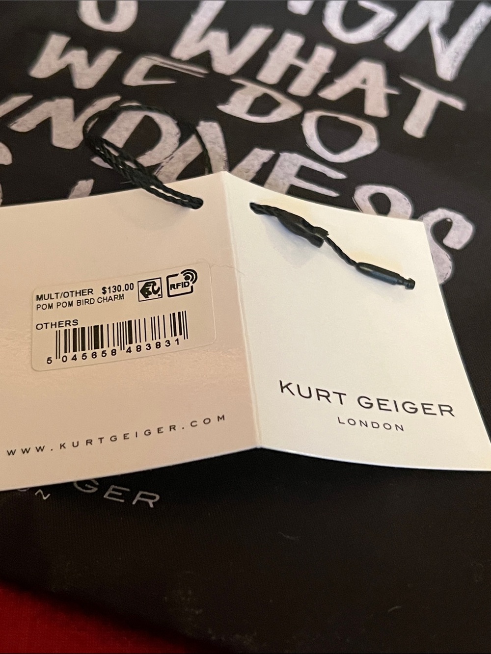 Kurt Geiger Brown Furry Pom PoM Bird bag charm - Picture 6 of 6